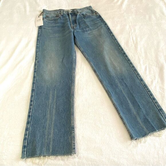 RE/DONE ORIGINALS STOVE PIPE HIGH RISE BUTTON FRONT JEANS NWT - Picture 3 of 15